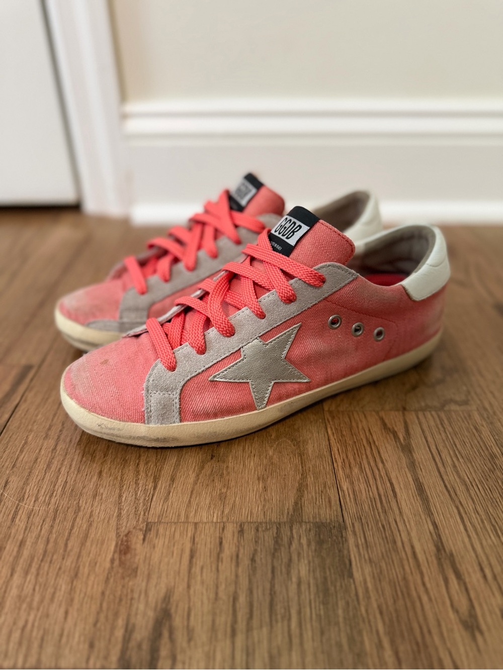Golden Goose Superstar RARE Pink-Red-Coral Color w/ Grey EU40 (read description)